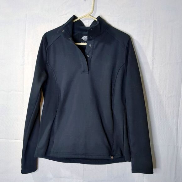 Dickies Collared Button Jacket Black Women's Size Large - Picture 1 of 6